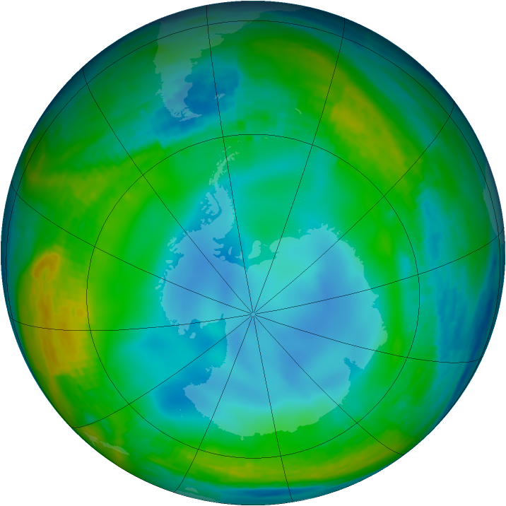 Antarctic ozone map for 04 July 1994